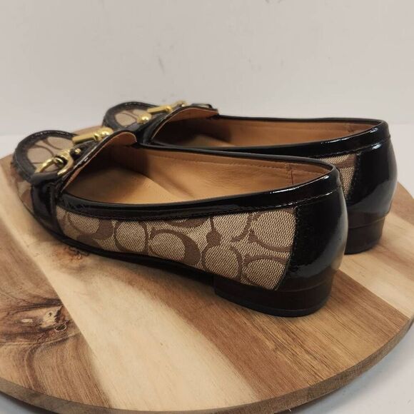 Coach Elkie Women's Monogram Loafers Size 8 B Brown - Picture 4 of 9